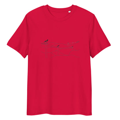 Magpies | 100% Organic Cotton T Shirt in red