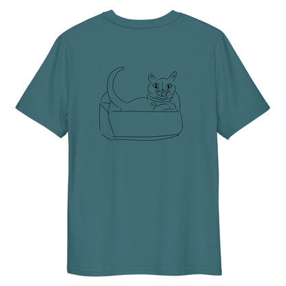 Cat Black | 100% Organic Cotton T Shirt in stargazer back