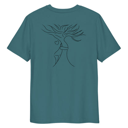 Sustainable Embrace Tree | 100% Organic Cotton T Shirt in stargazer back