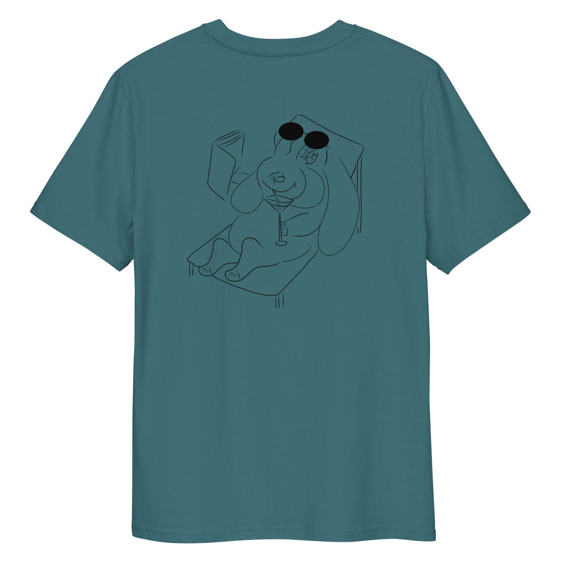 Bunny hop and sip  | 100% Organic Cotton T Shirt in stargazer back view