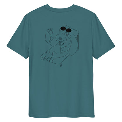 Bunny hop and sip  | 100% Organic Cotton T Shirt in stargazer back view