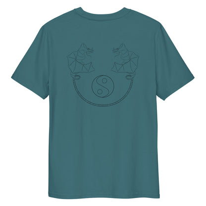 Dragon Dance, Yin and Yang | 100% Organic Cotton T Shirt in stargazer back view