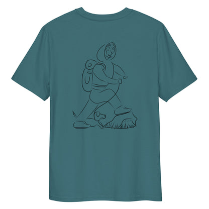 Woman and Dog Hiking | 100% Organic Cotton T Shirt back in stargazer