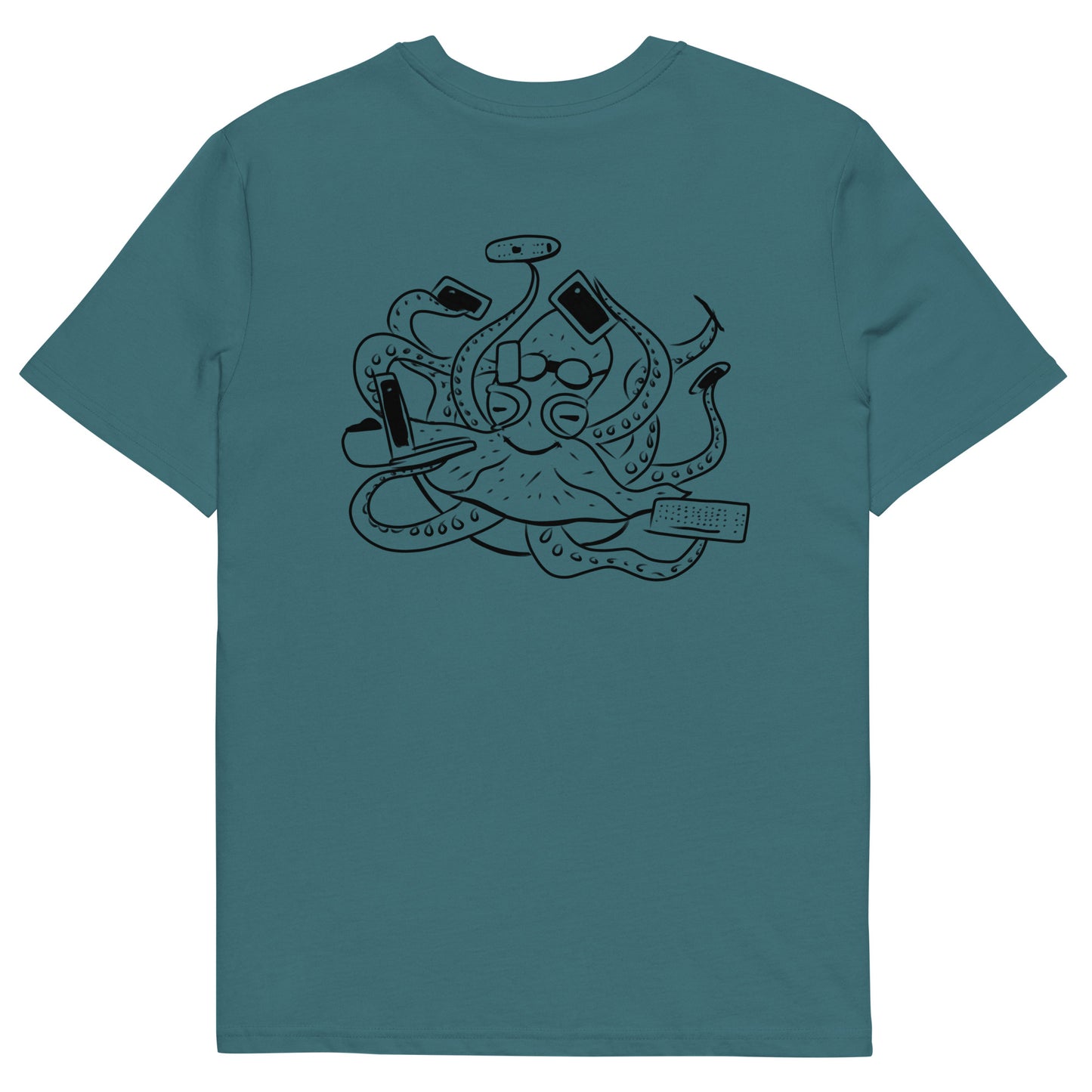 Octopus Office Worker | 100% Organic Cotton T Shirt in stargazer front