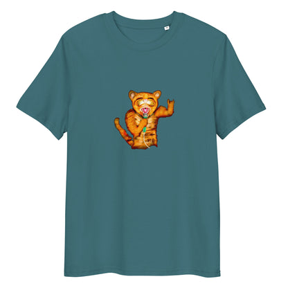 Cat singing | 100% Organic Cotton T Shirt in stargazer