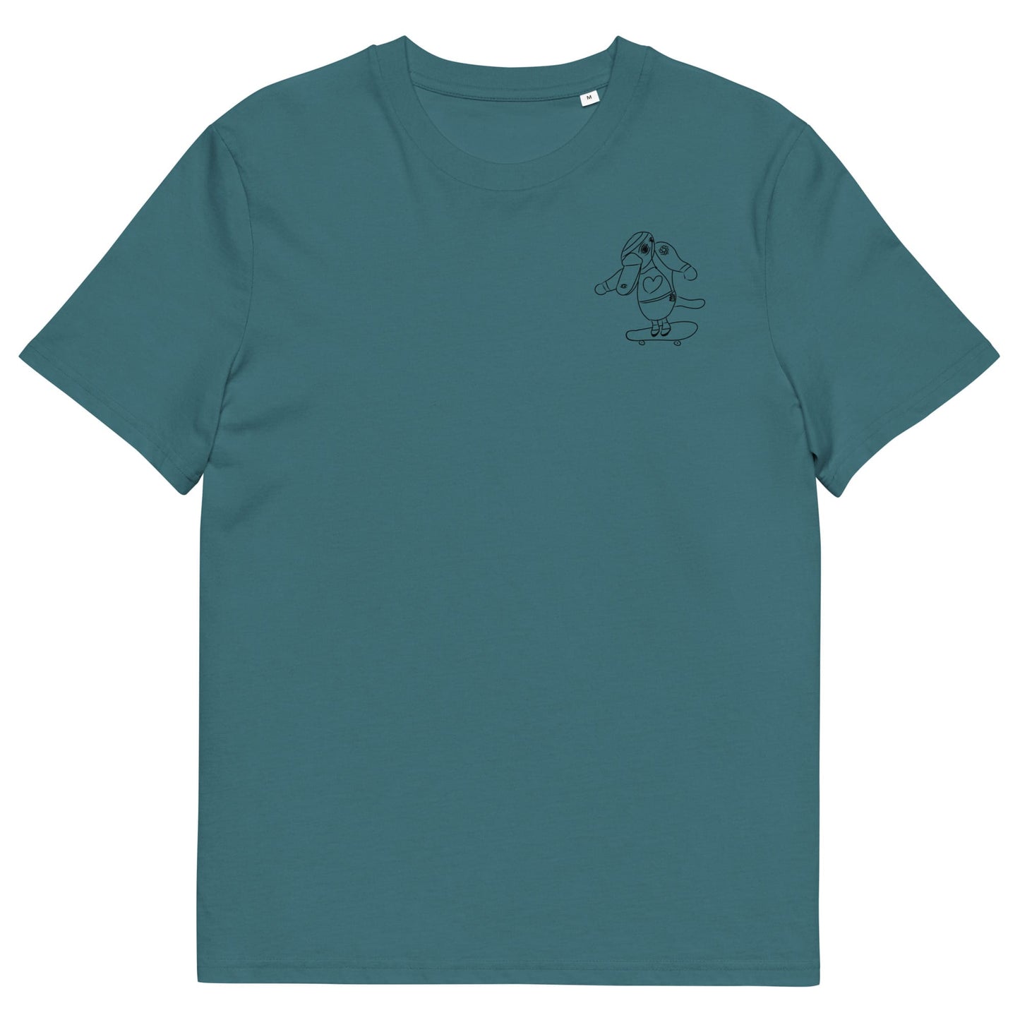 Platypus Skateboarder | 100% Organic Cotton T Shirt in stargazer front