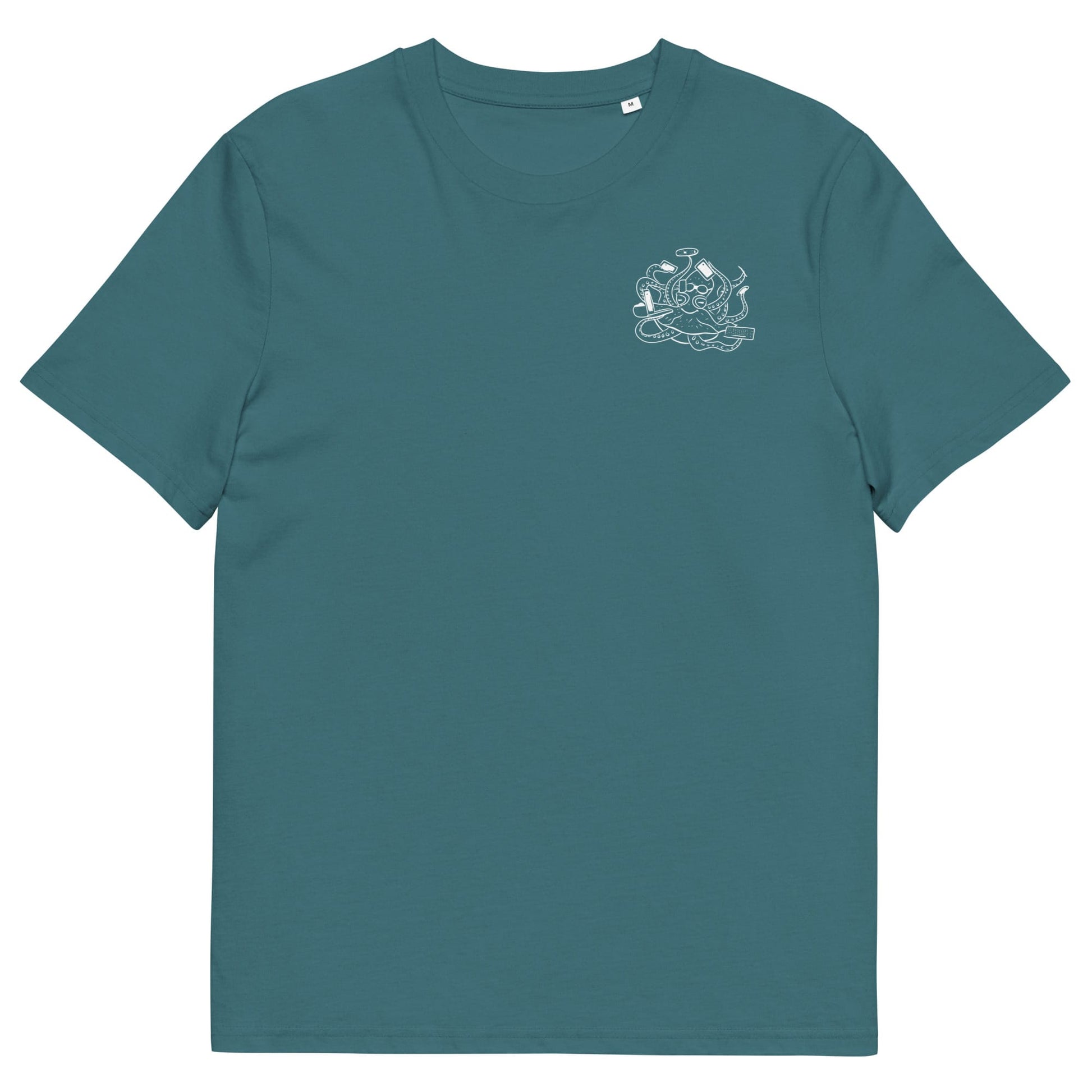 White Octopus Office Worker | 100% Organic Cotton T Shirt in stargazer front