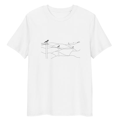 Magpies | 100% Organic Cotton T Shirt in white