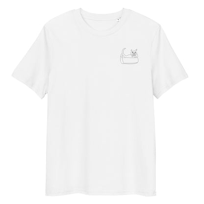 Cat Black | 100% Organic Cotton T Shirt in white