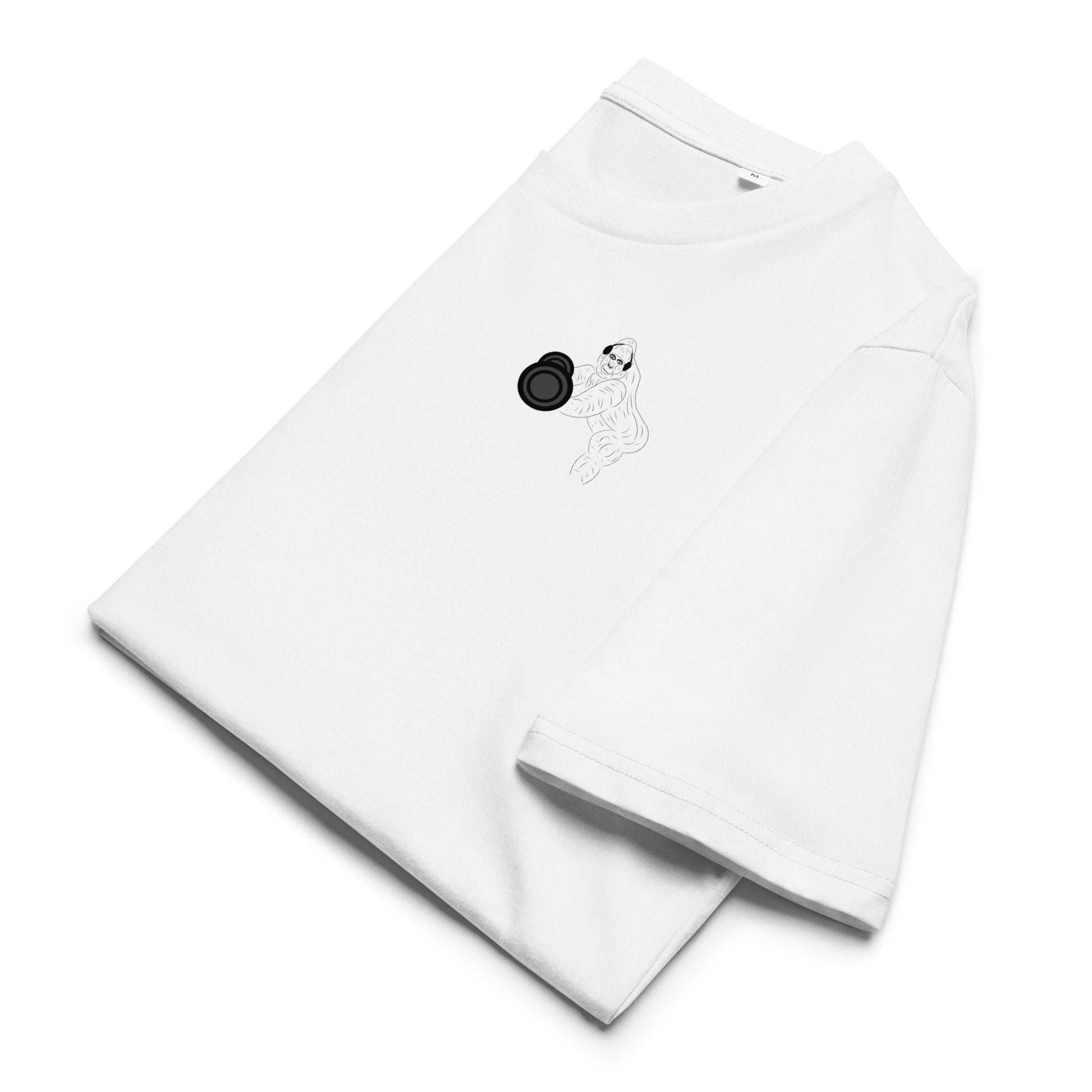 Gorilla Gym | 100% Organic Cotton T Shirt in white folded