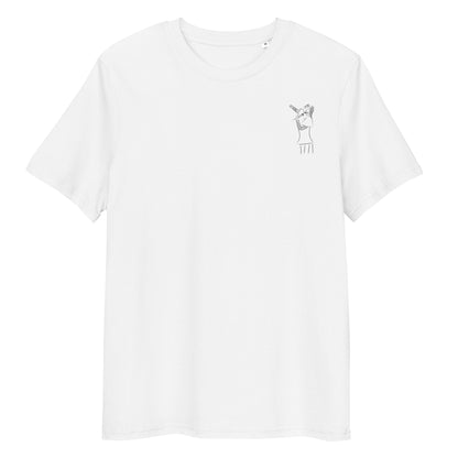 Woman Singing | 100% Organic Cotton T Shirt in white front view