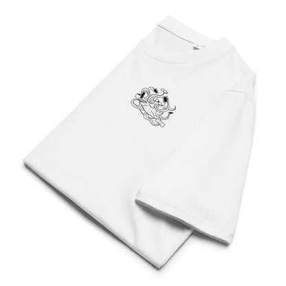 Octopus Office Worker | 100% Organic Cotton T Shirt in white folded