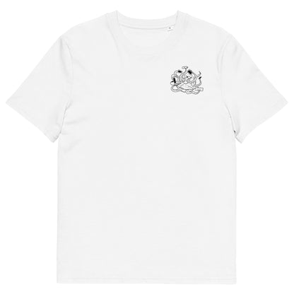 Octopus Office Worker | 100% Organic Cotton T Shirt in white front