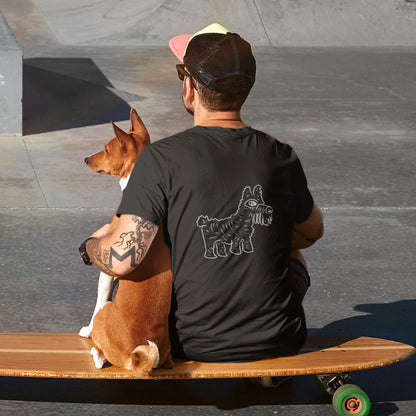 Dog | 100% Organic Cotton T Shirt worn by a man on a skateboard