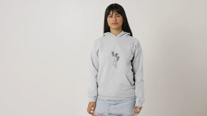 Sloth in a yoga tree pose sustainable vegan hoodie