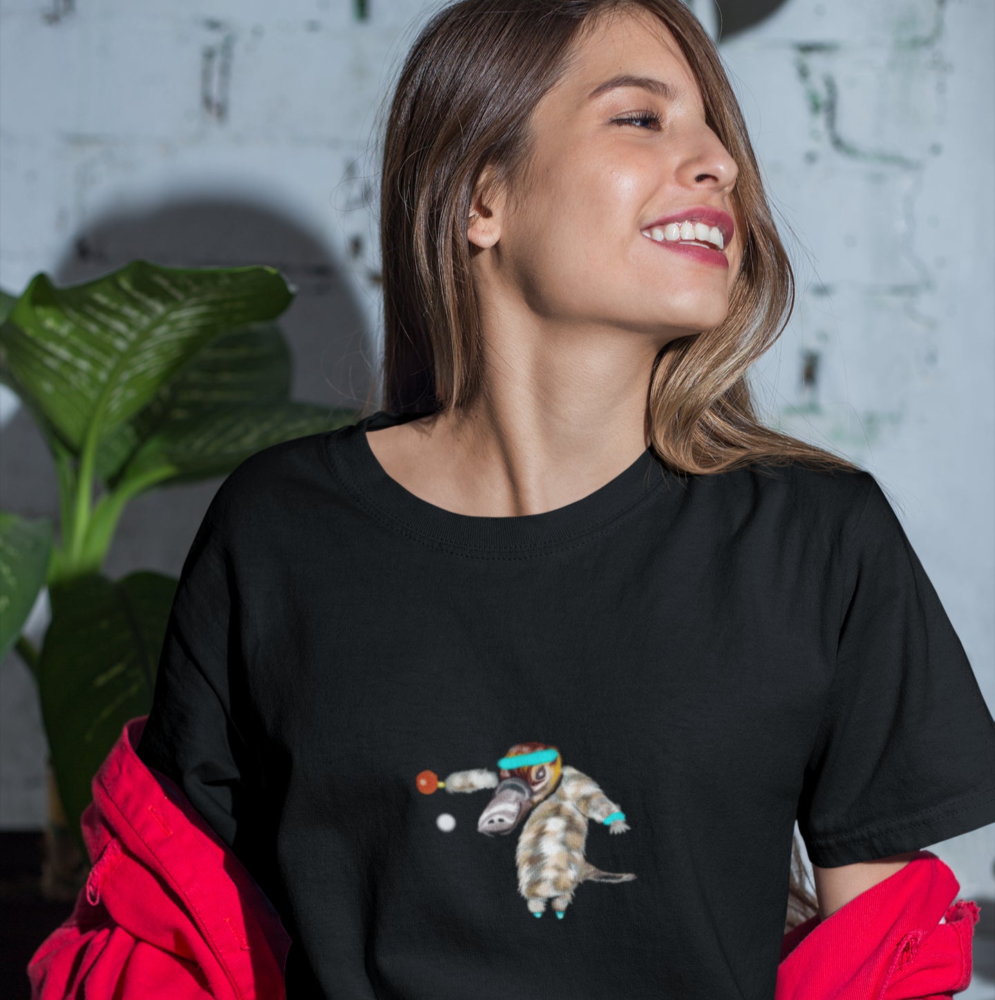Ping Pong Platypus | 100% Organic Cotton T Shirt worn by a woman