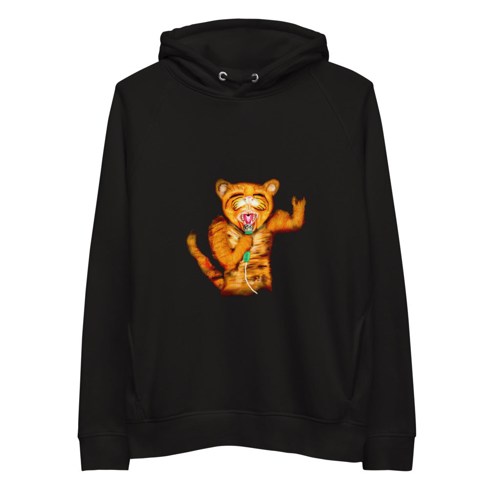 Cat rocker sustainable vegan hoodie in black