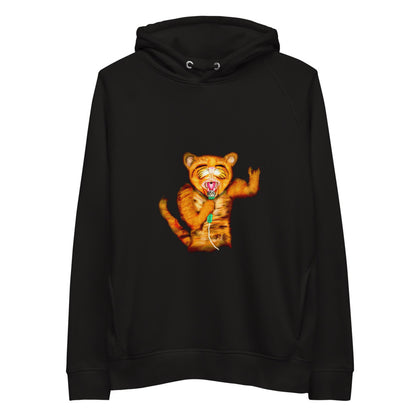 Cat rocker sustainable vegan hoodie in black