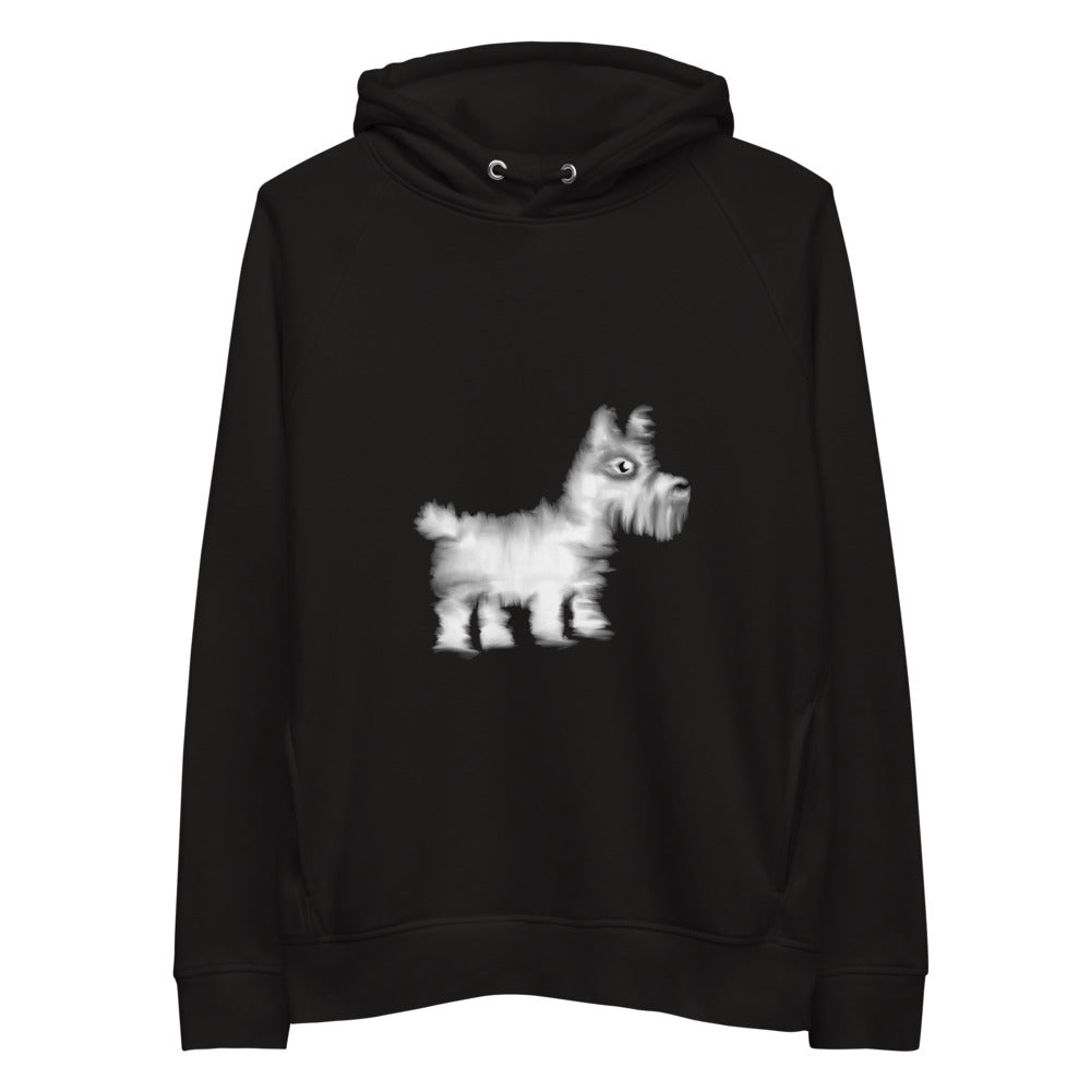 Westie dog sustainable vegan hoodie in black
