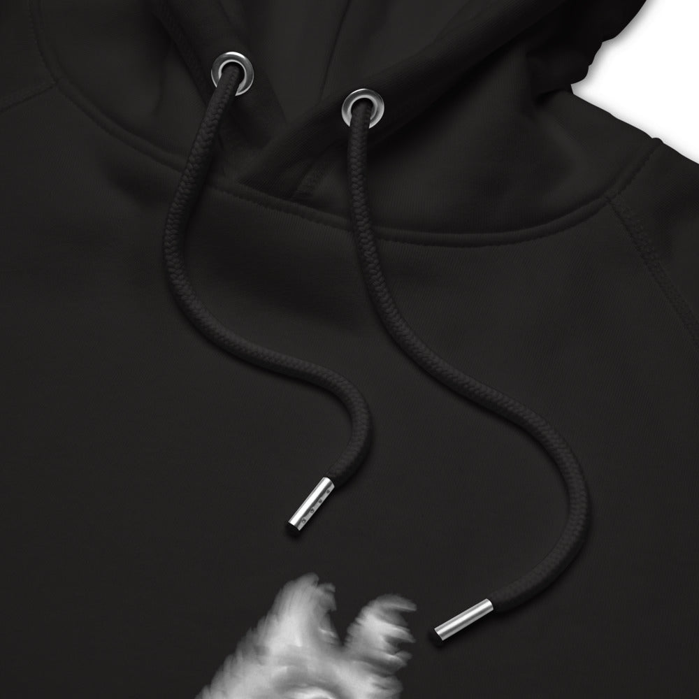 Westie dog sustainable vegan hoodie details