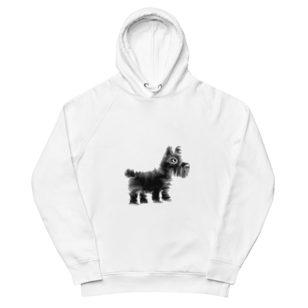 Scottie dog sustainable vegan hoodie in white