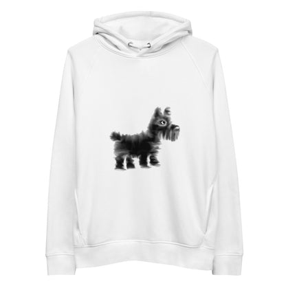 Scottie dog sustainable vegan hoodie in white