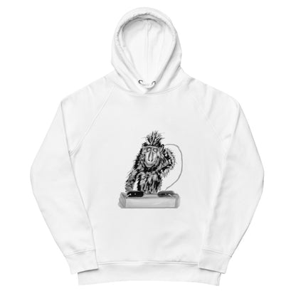 Monkey DJ sustainable vegan hoodie two pockets