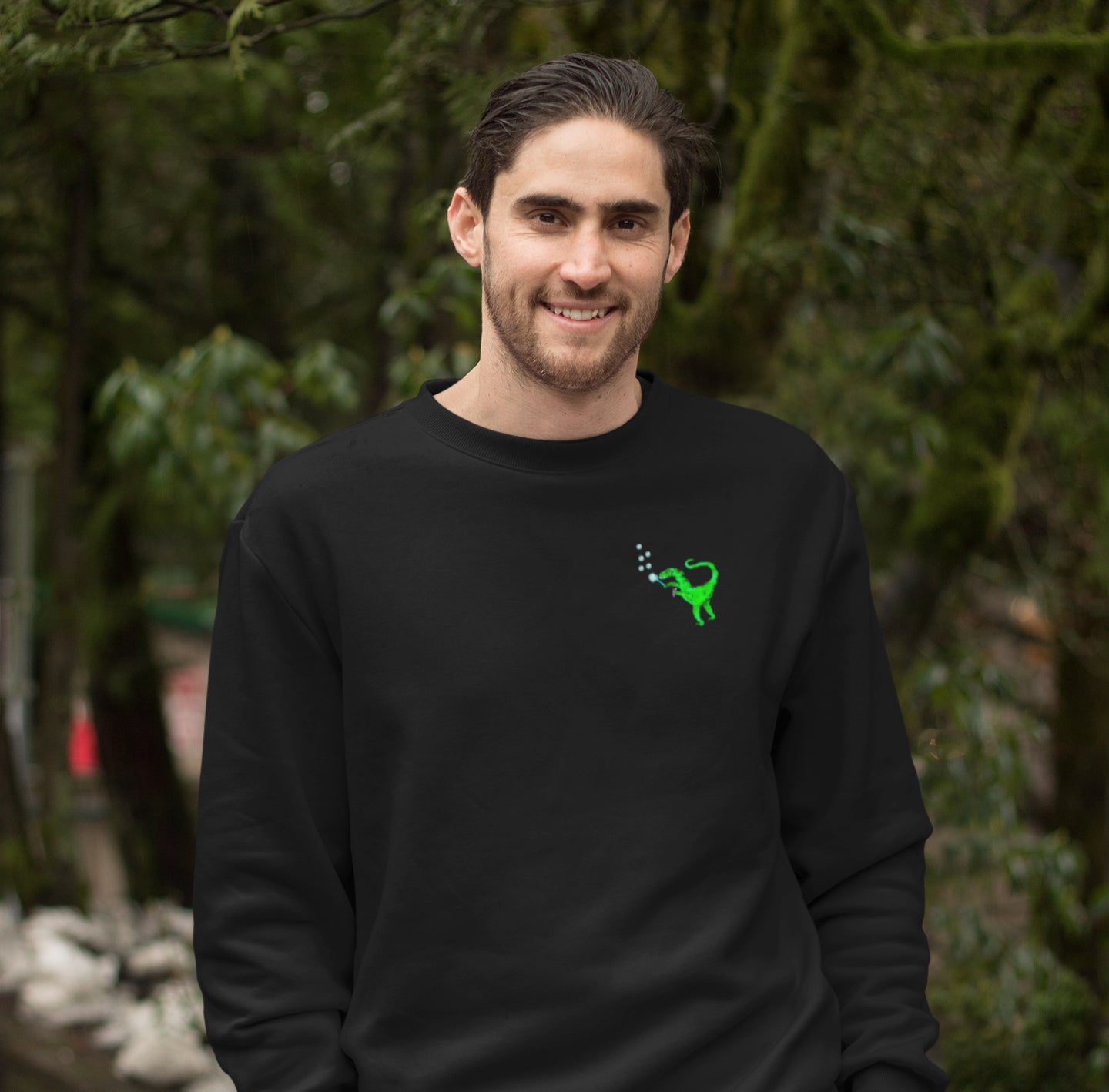 man wearing a Vegan Sustainable Jumper