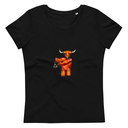 Bull with triangle women's vegan organic cotton t-shirt in black