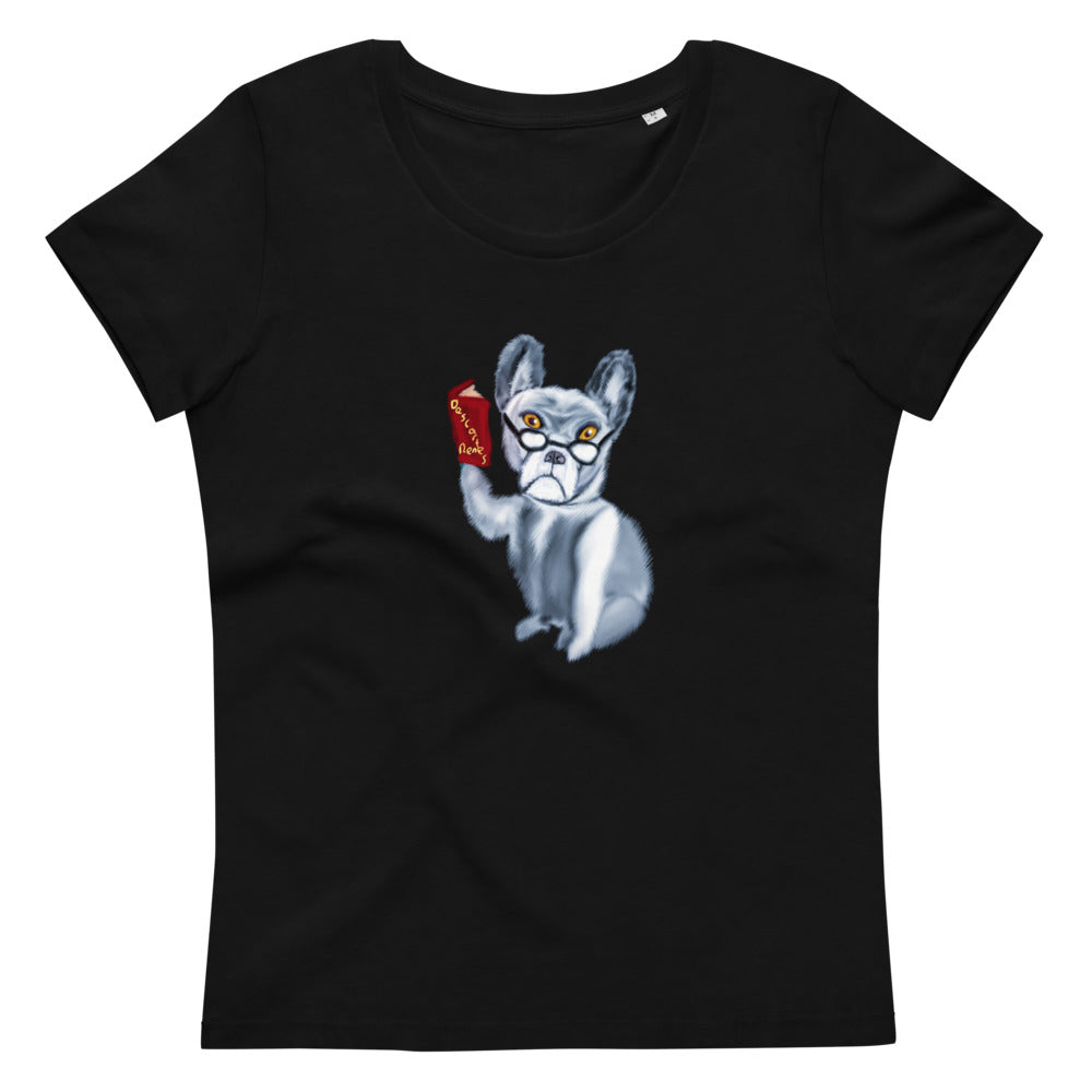 French bulldog philosopher women's vegan organic cotton t-shirt